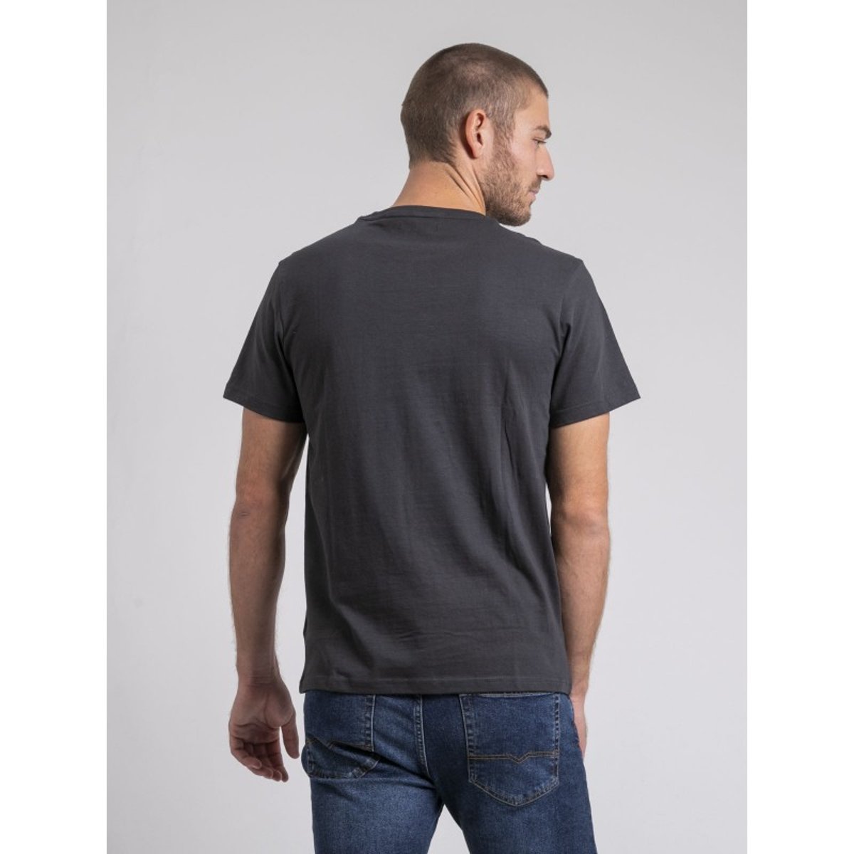 T-shirt Col Rond Pur Coton Jorustix gris, RITCHIE