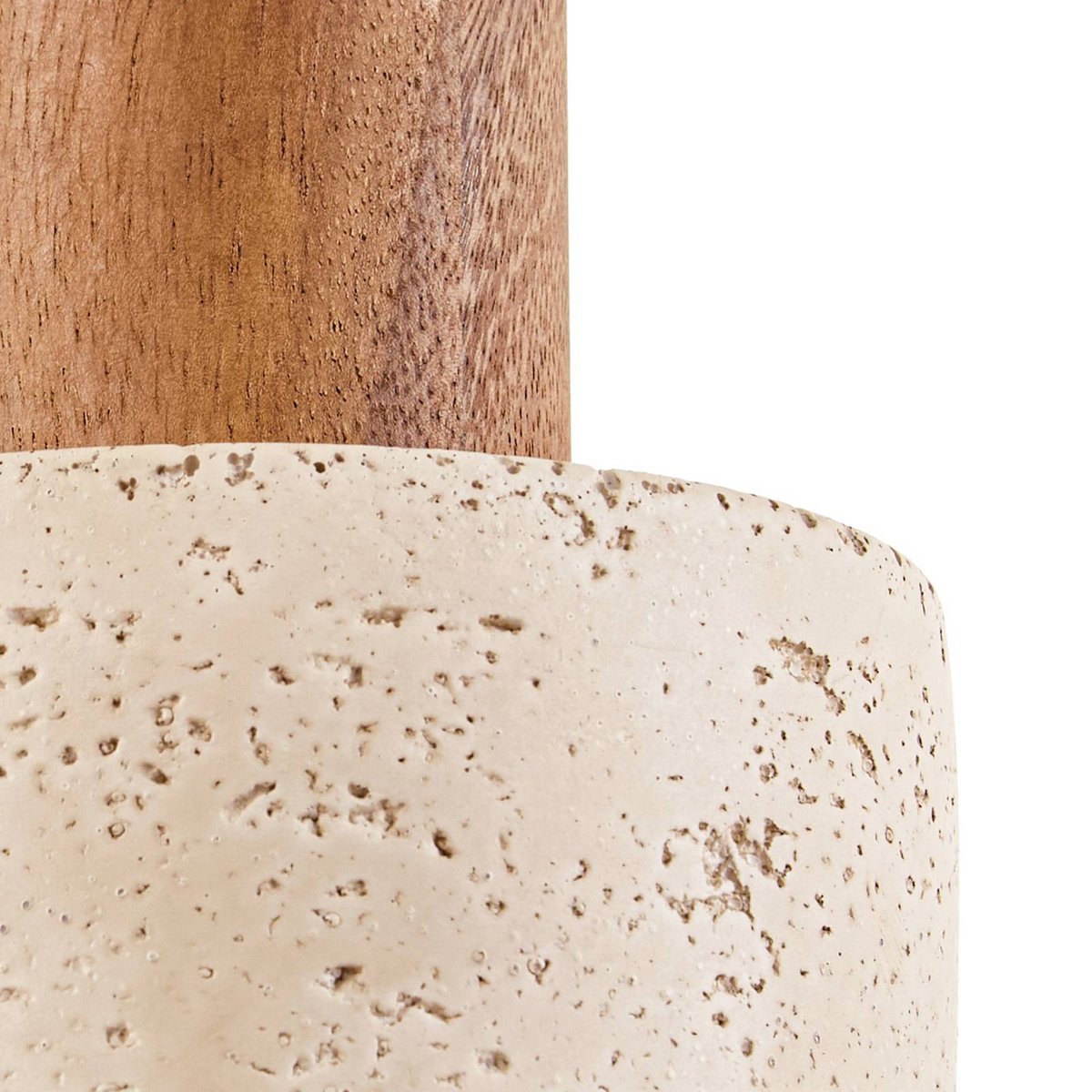 Suspension moderne, Carlotta beige, bois foncé, LUCANDE