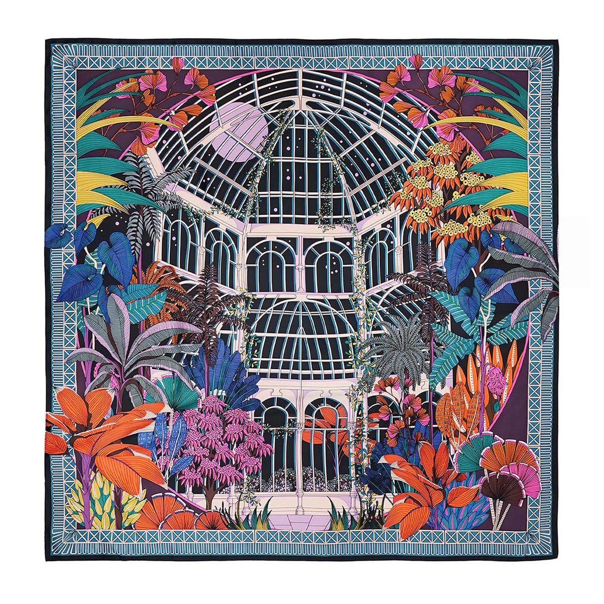 Foulard Medium à motifs JARDIN D'HIVER noir, WILD