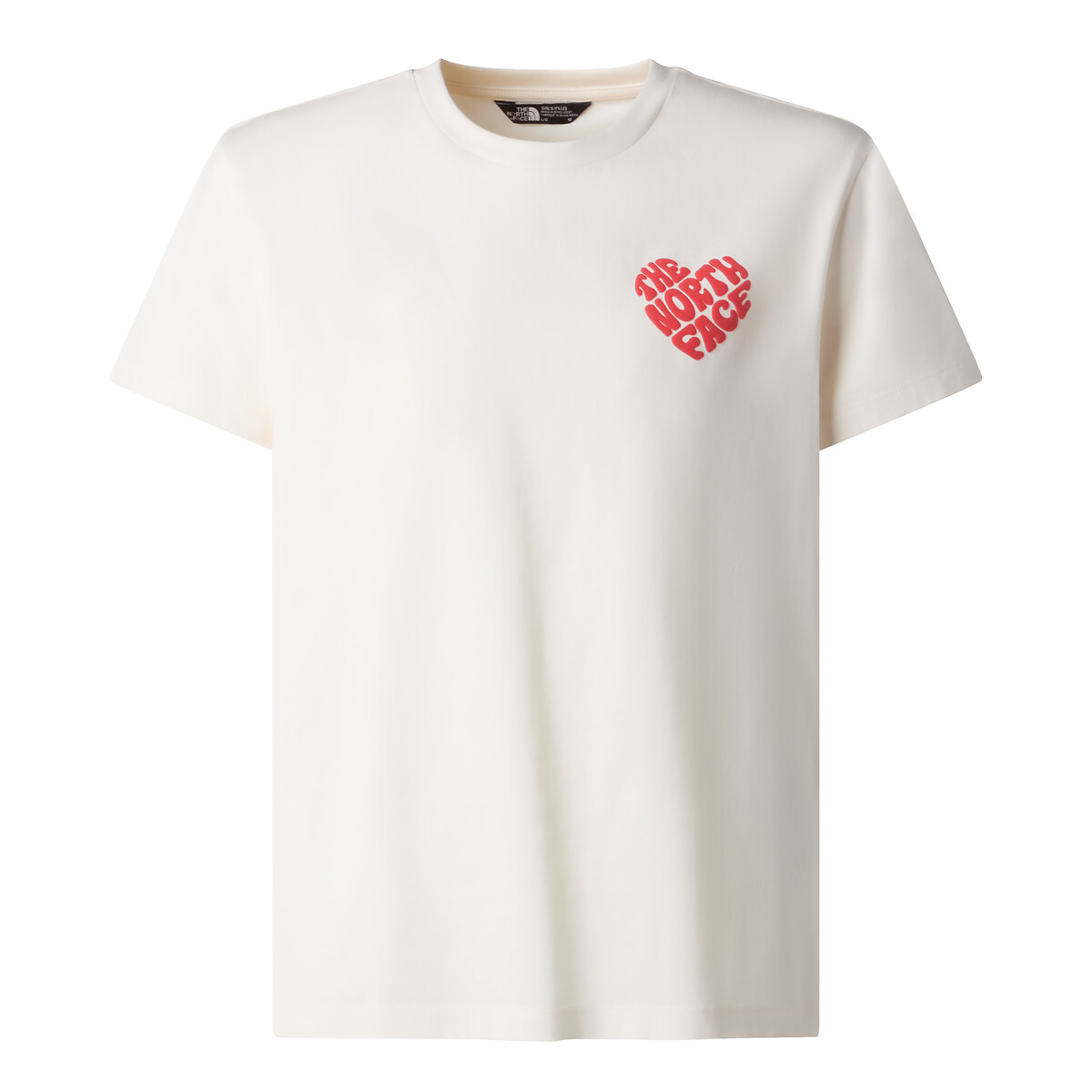 T-shirt korte mouwen, logo op de borst ecru, THE NORTH FACE