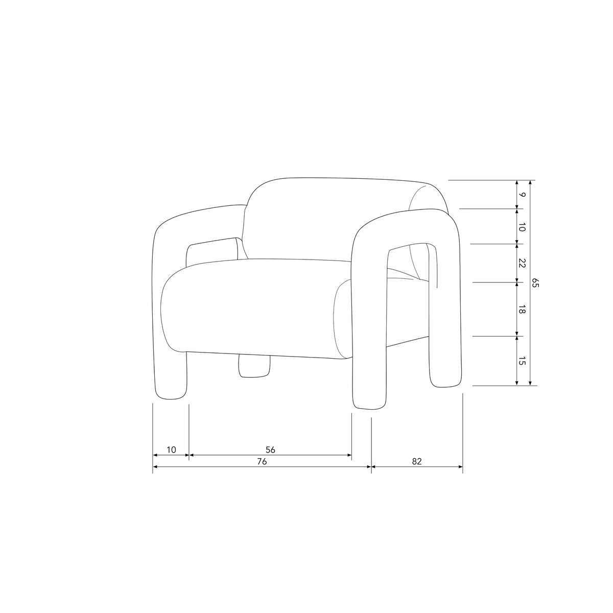 Fauteuil en velours LENNY or/jaune, WOOOD