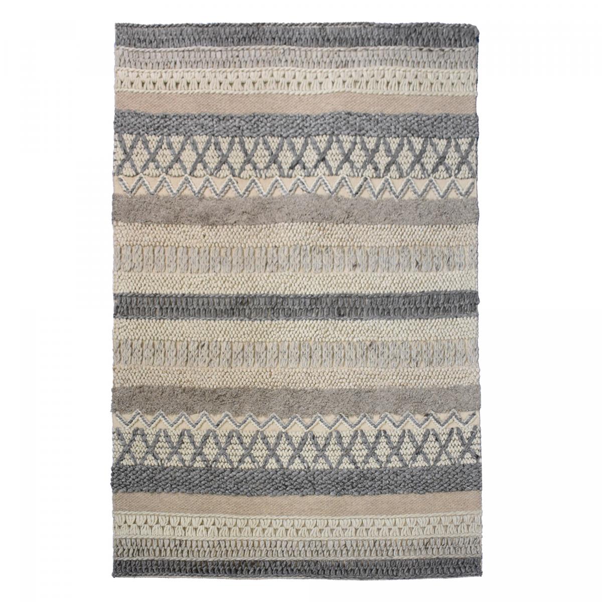 Tapis kilim fait à la main motif ethnique ESPARIA beige ,marron, UN AMOUR DE TAPIS