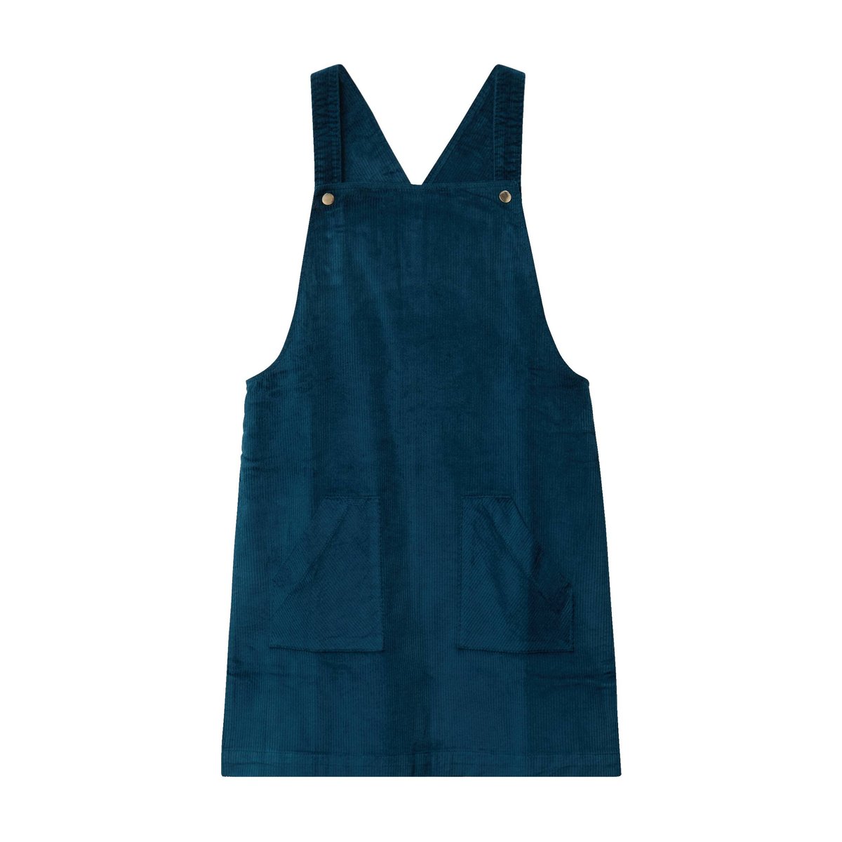 Robe sans manches en velours bleu canard, BONOBO