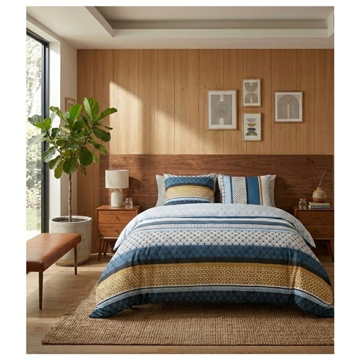 Parure de lit Collection Osiss bleu, EDEN