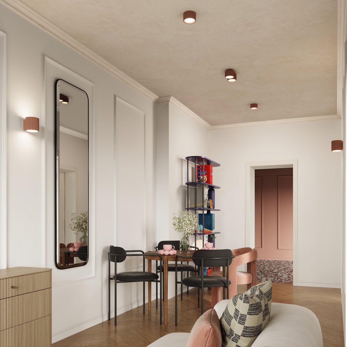 Plafonnier Aluminium Moka Gx53 2 Aura marron, EDEN