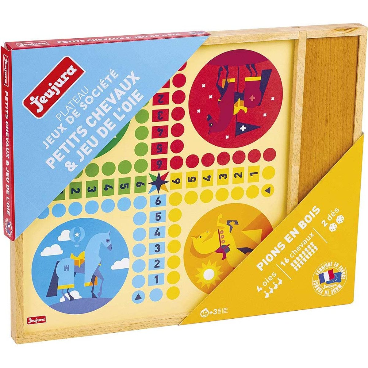 Jeux de l'oie et petits chevaux beige, JEUJURA