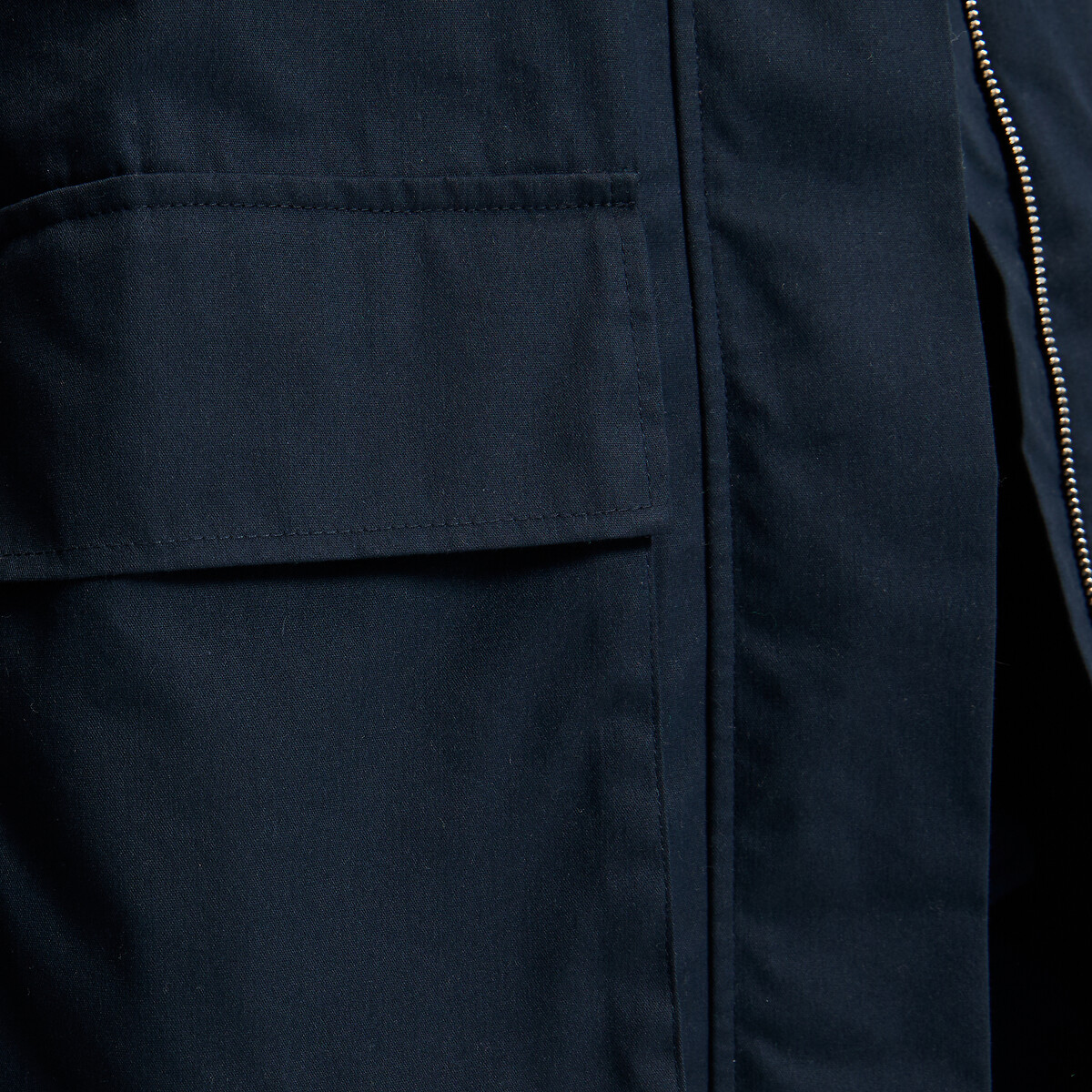 Parka longue zippée bleu marine, LA REDOUTE COLLECTIONS