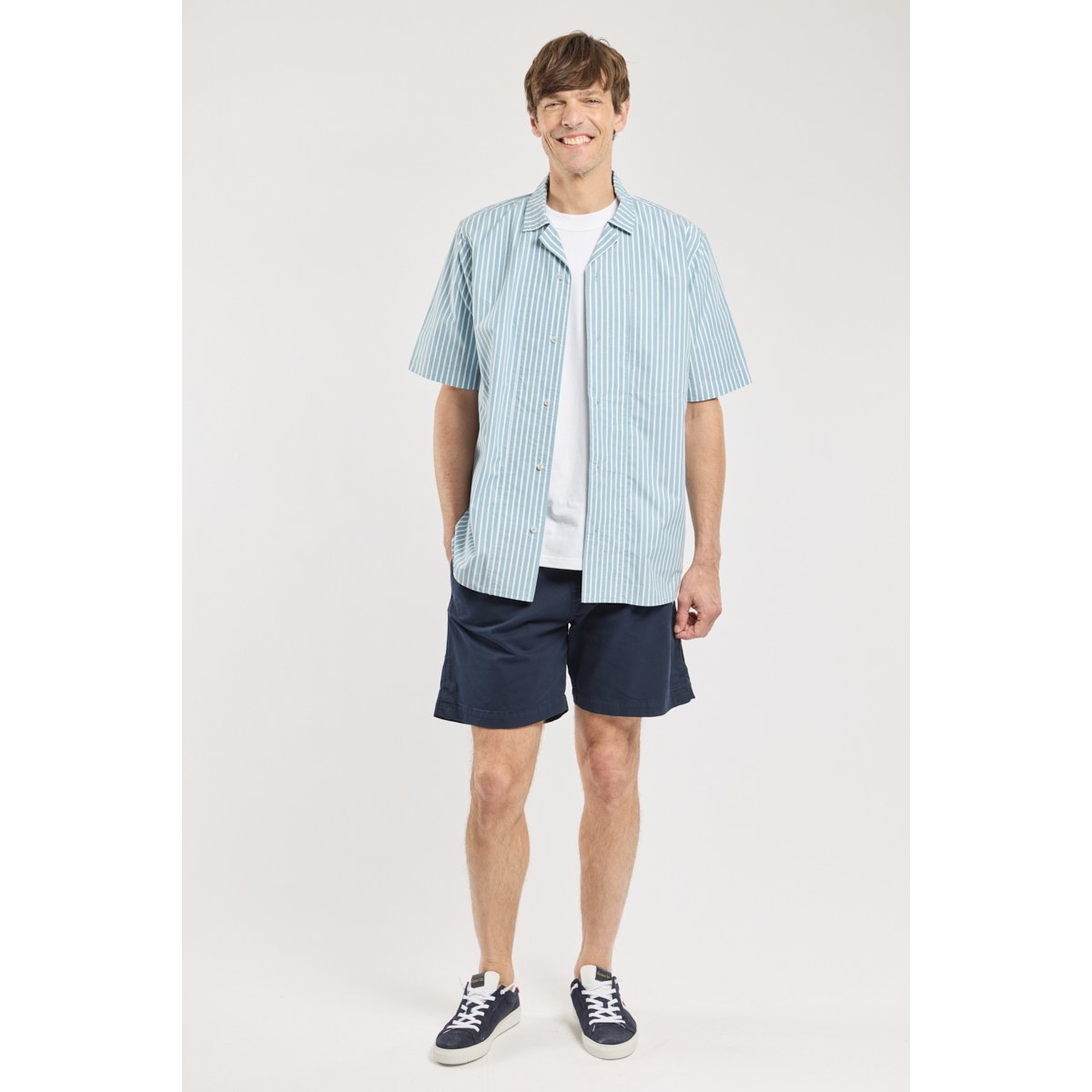 Chemise rayée en Coupe confort raye bleu, ARMOR-LUX
