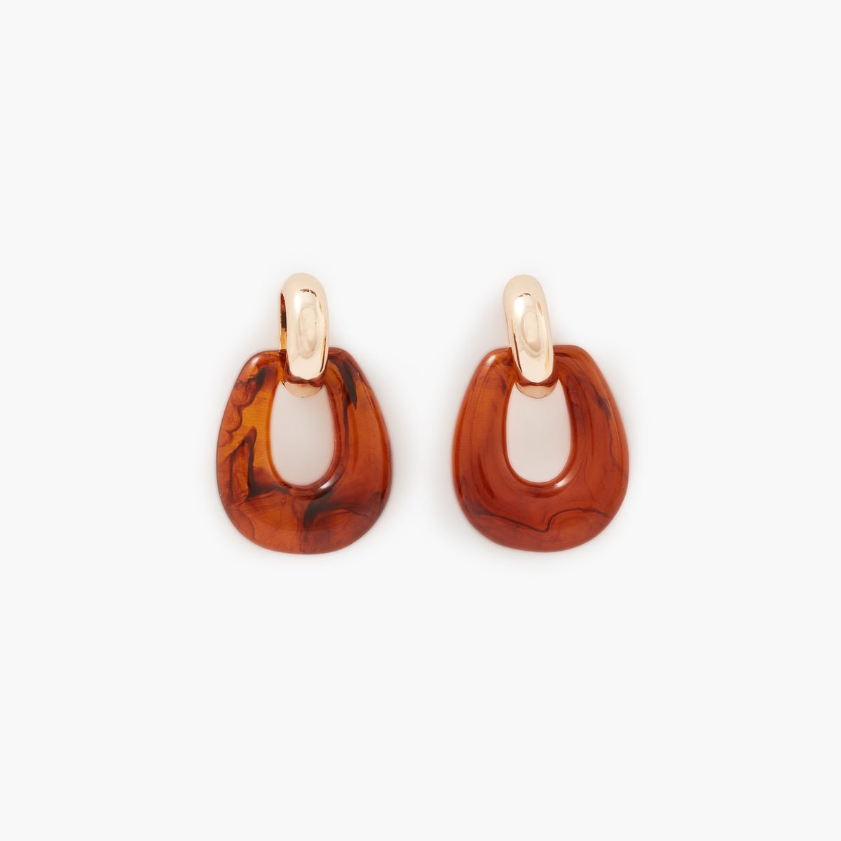 Boucles d'oreilles vintage résine marron, BALABOOSTE