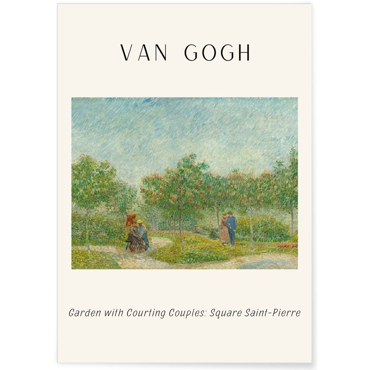 Affiche Van Gogh - Garden with Courting Couples blanc, L'AFFICHERIE