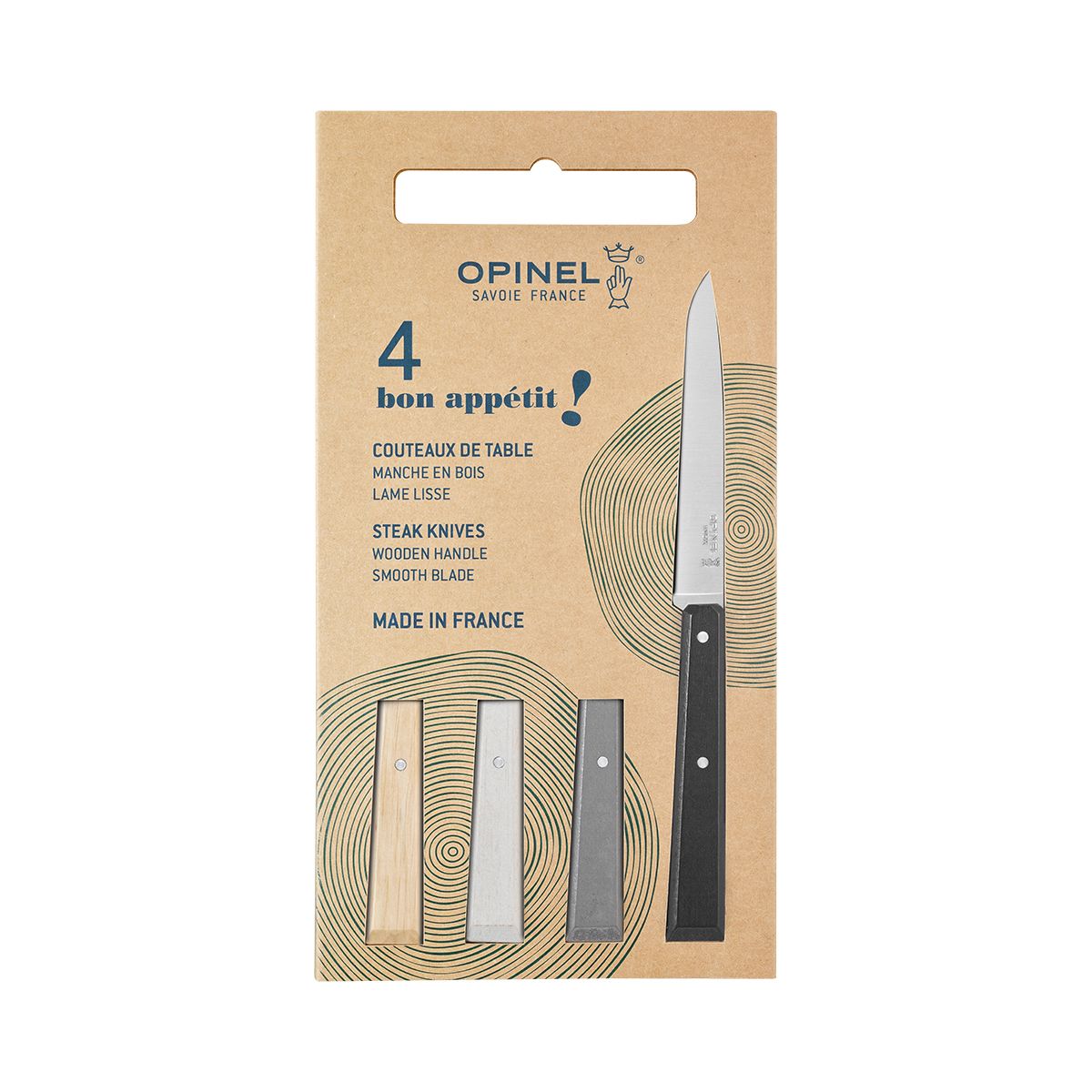 Set de couteaux Coffret Bon Appétit Minéral Steack 4pcs couleur unique, OPINEL