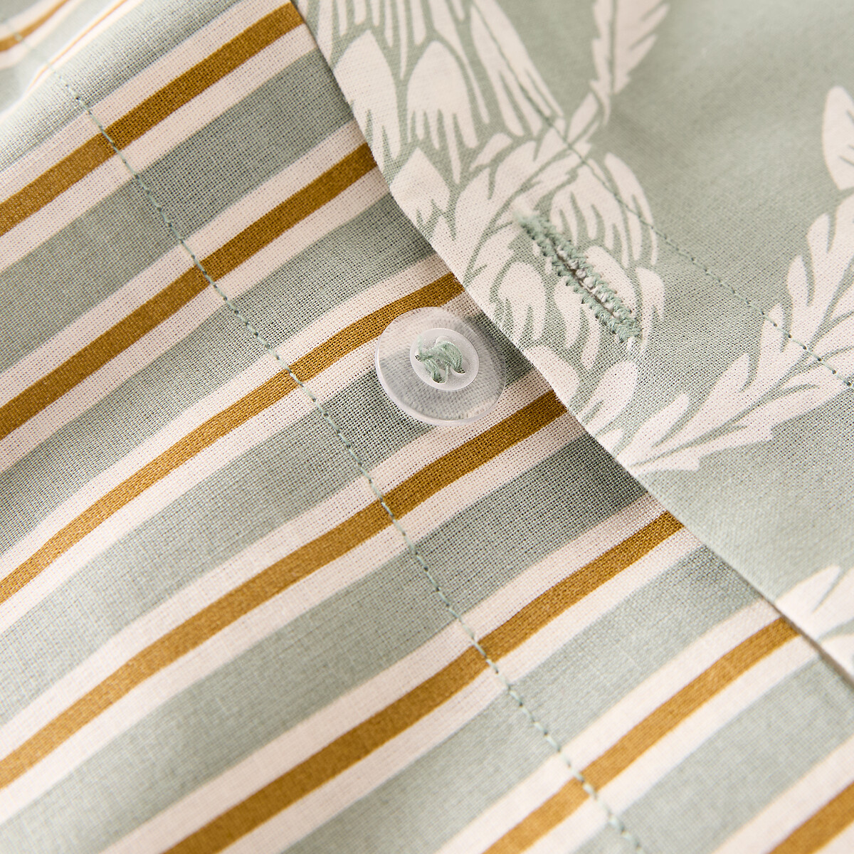 Funda nórdica de algodón, Linda estampado sobre fondo celadón, LA REDOUTE INTERIEURS