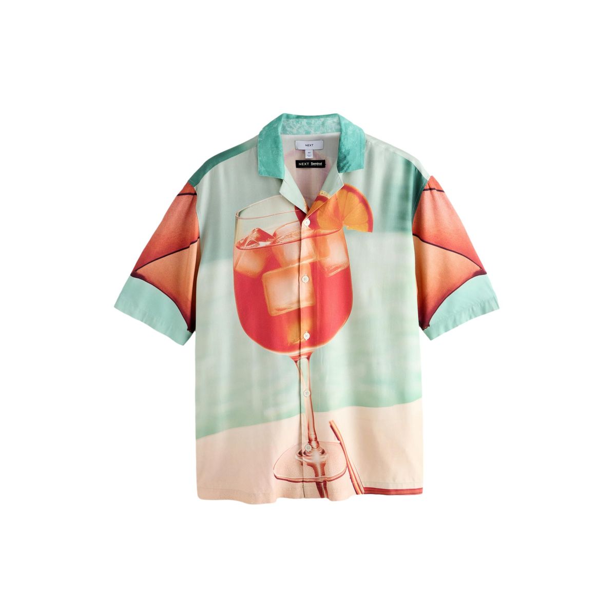 Chemise manches courtes à imprimé bleu/orange, NEXT