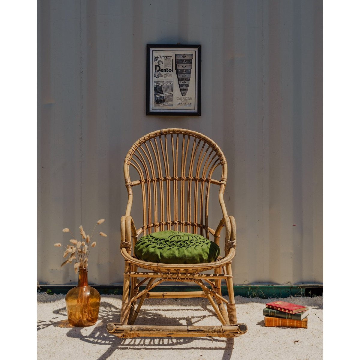 Rocking-chair en bambou Alibert N°85 - Bon état bois clair, DEBONGOUT