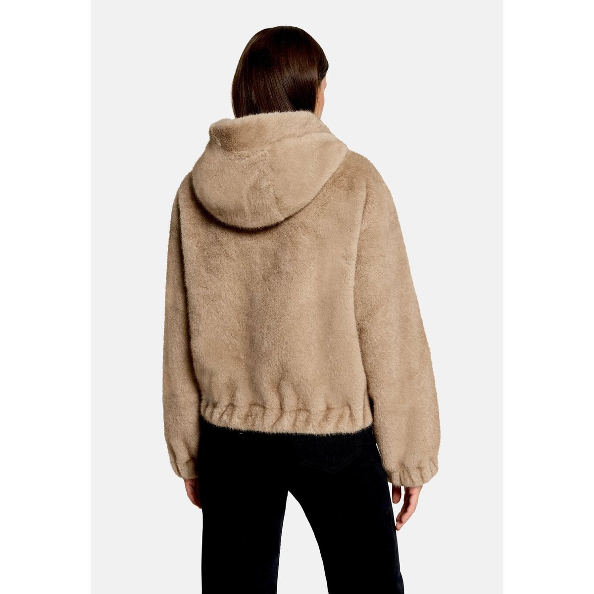 Veste en peluche à capuche silver mink, GIL BRET