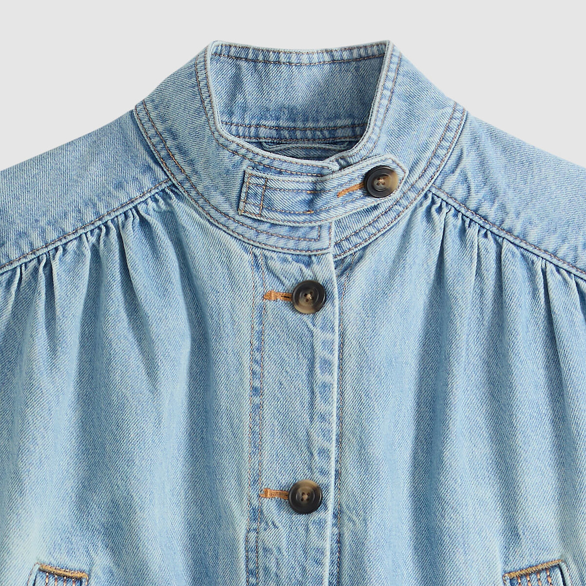 Kort jeansjasje met opstaande kraag licht denim, LEVI'S