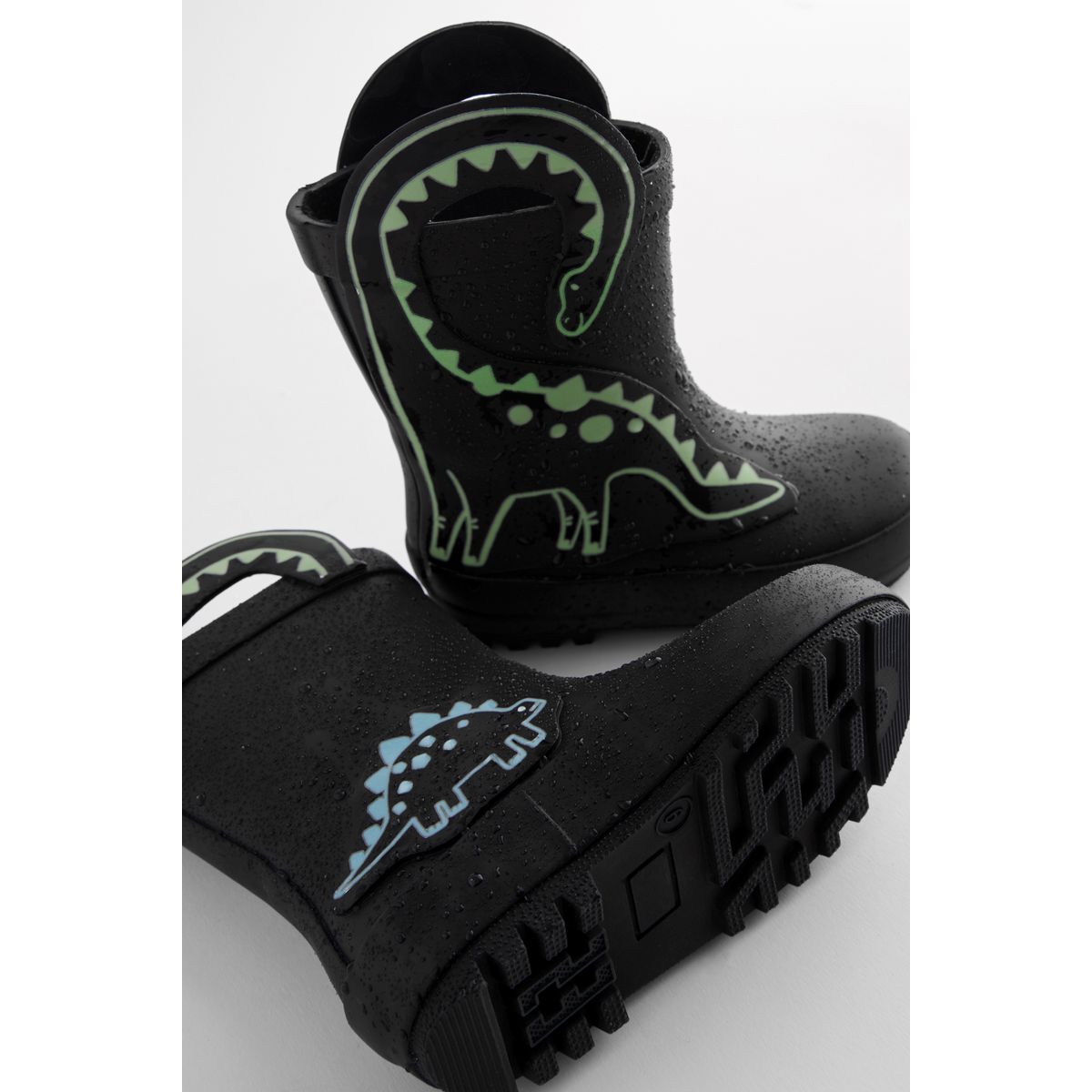 Bottes avec anses à enfiler dinosaure noir à couleurs changeantes, NEXT