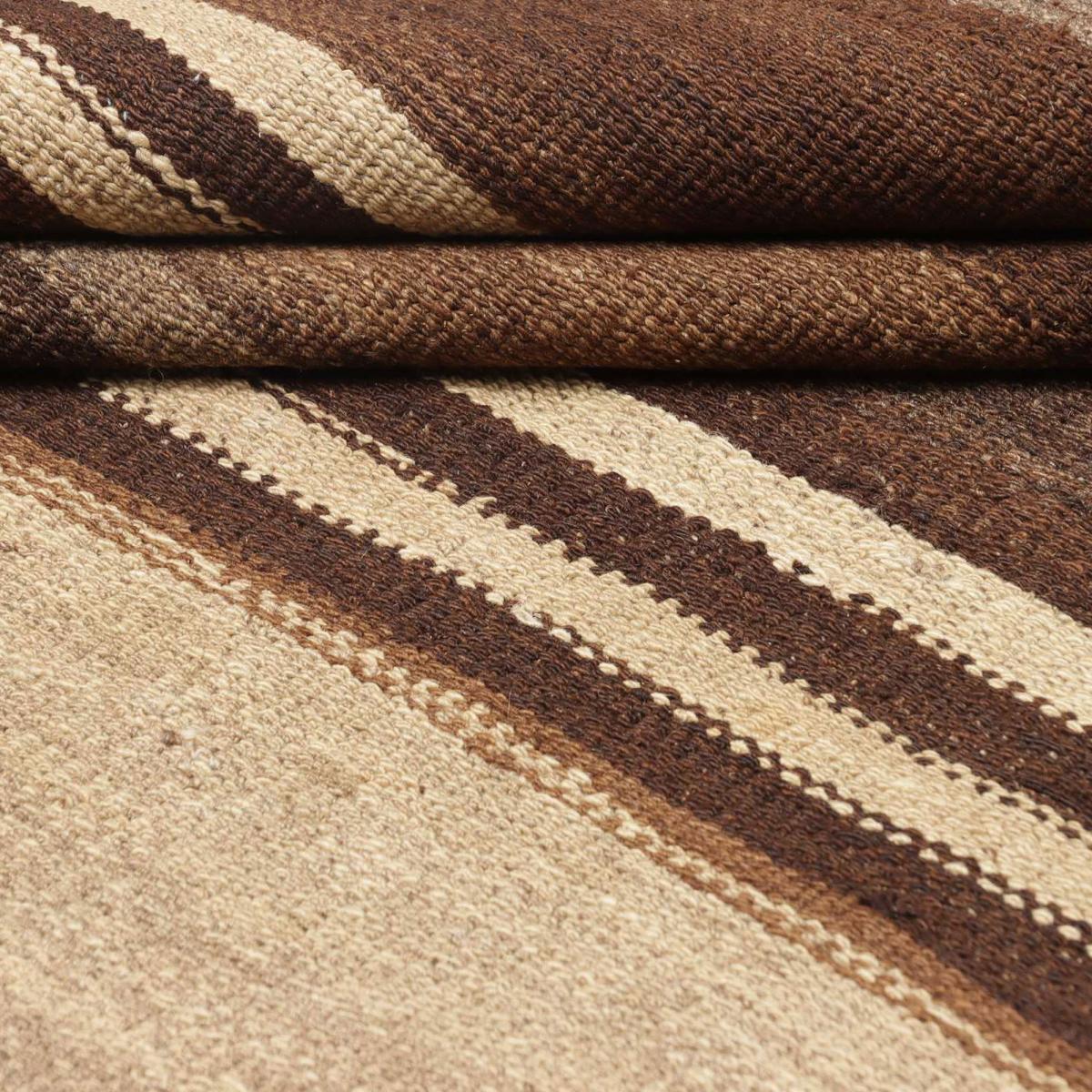 Authentique tapis d'Orient kilim fait main en laine ANTIK 5 marron, beige, UN AMOUR DE TAPIS