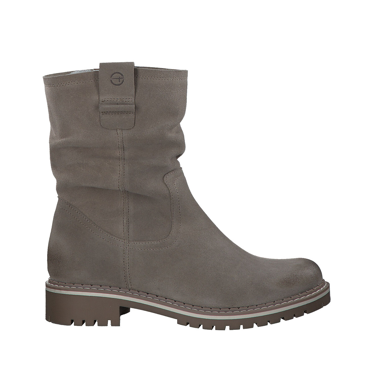 Leather Ankle Boots taupe, TAMARIS