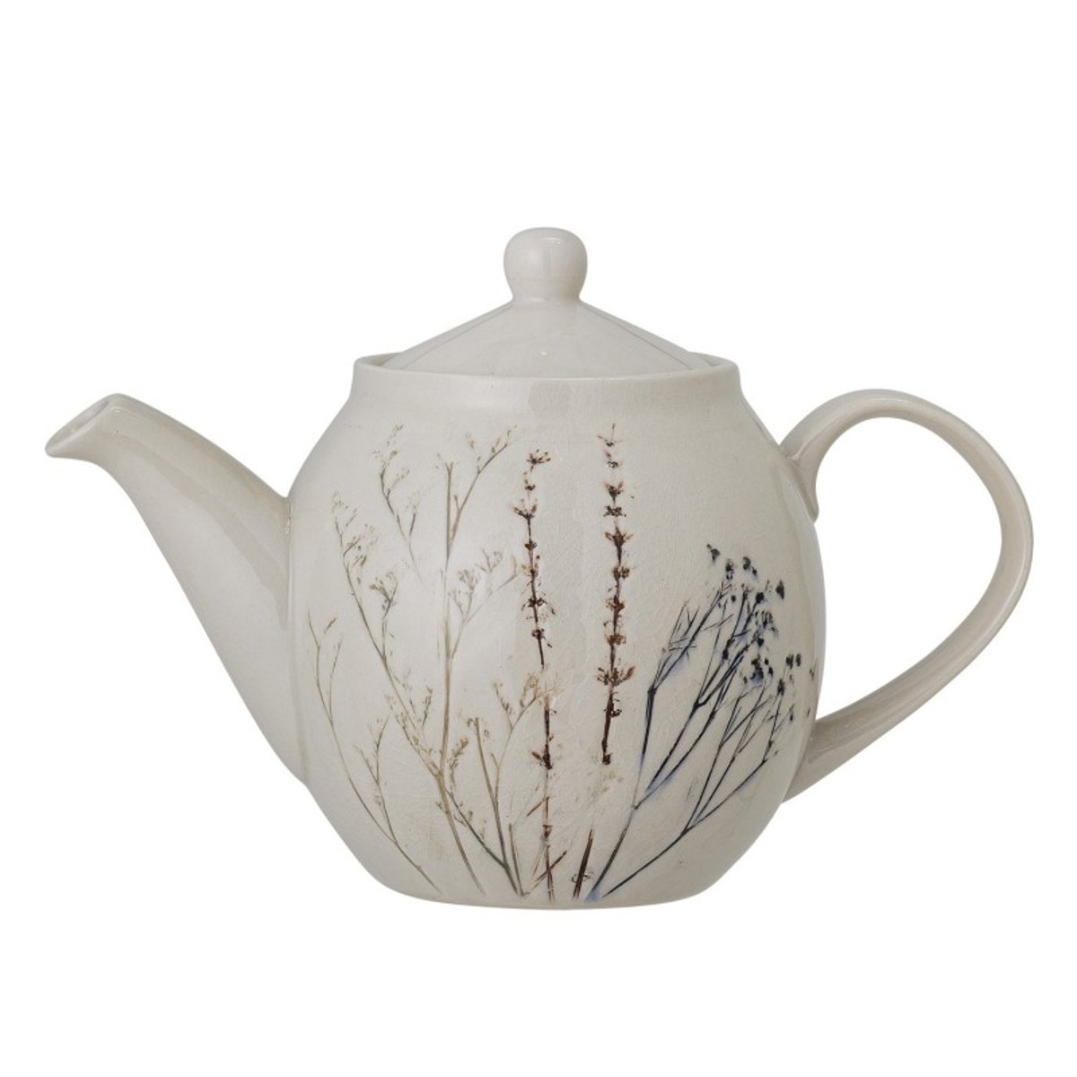 Théière grès floral effet craquelé  Bea crème, BLOOMINGVILLE
