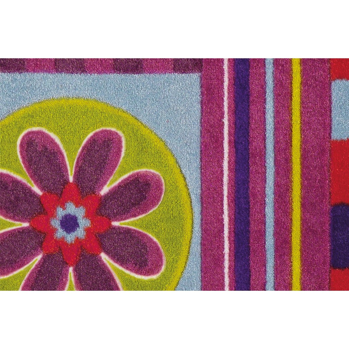 Paillasson rectangulaire antidérapant violet multicolore à pois et rayures, ARTE ESPINA
