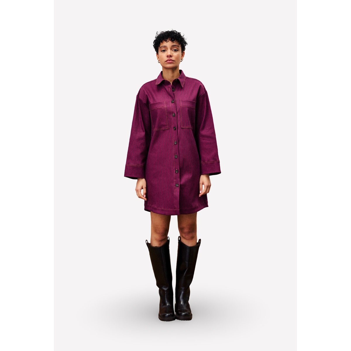 Robe  en coton DIANELLA rose fuchsia, FRNCH