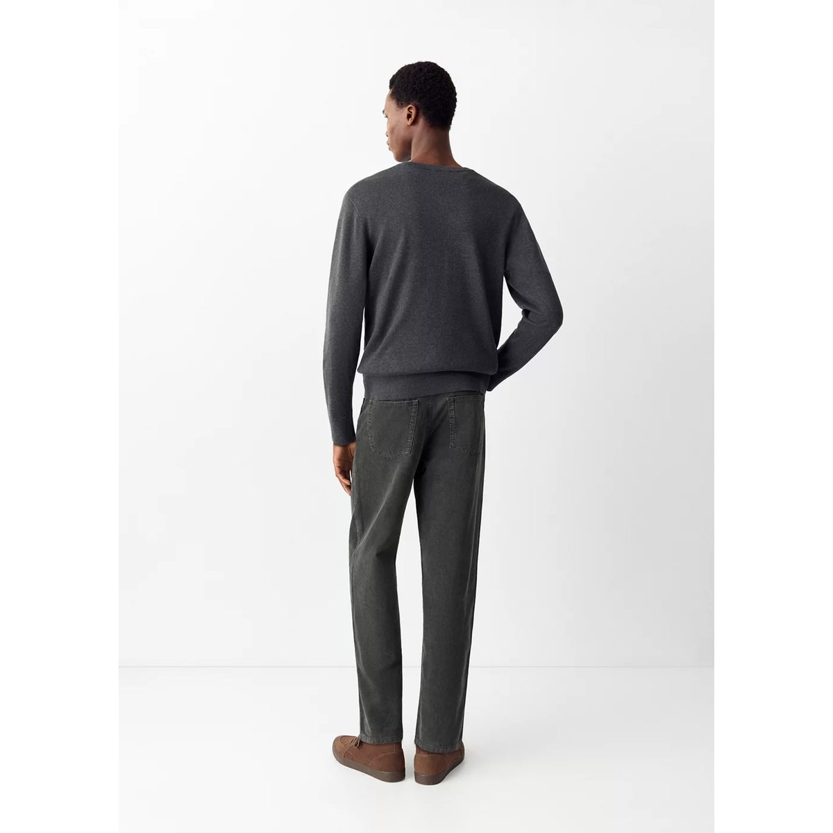 Jean relaxed-fit effet délavé gris anthracite, MANGO TEEN