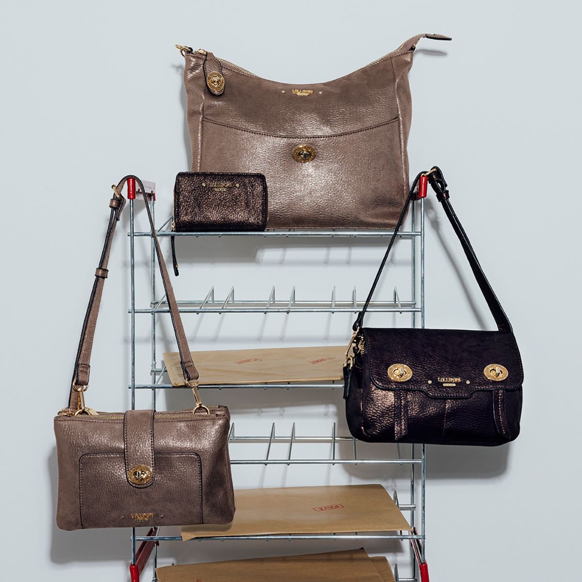 Sac hobo  Roselyne doré,taupe, LOLLIPOPS