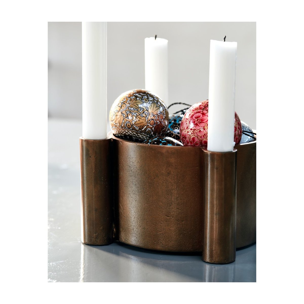 Bougeoir en aluminium Four laiton antique, HOUSE DOCTOR