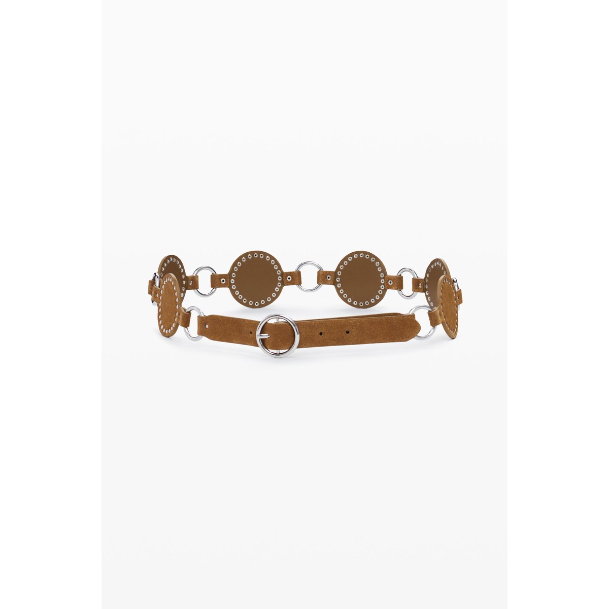 Ceinture en cuir articulée marron, DESIGUAL