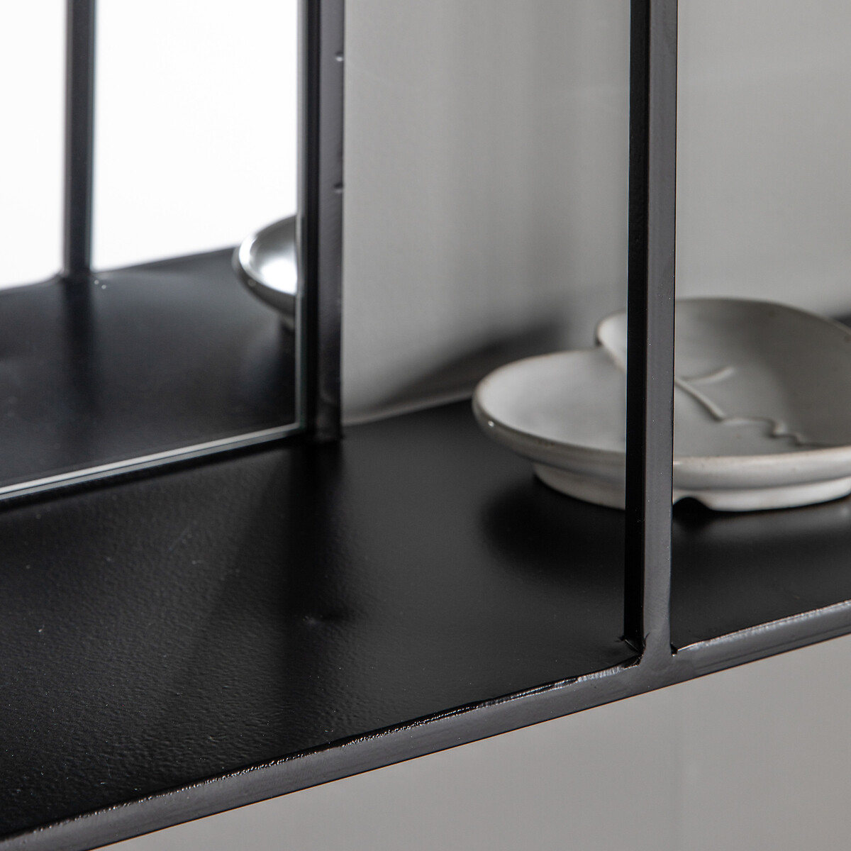65cm Baskin Black Mirror with Shelf black, ÉDITÉ