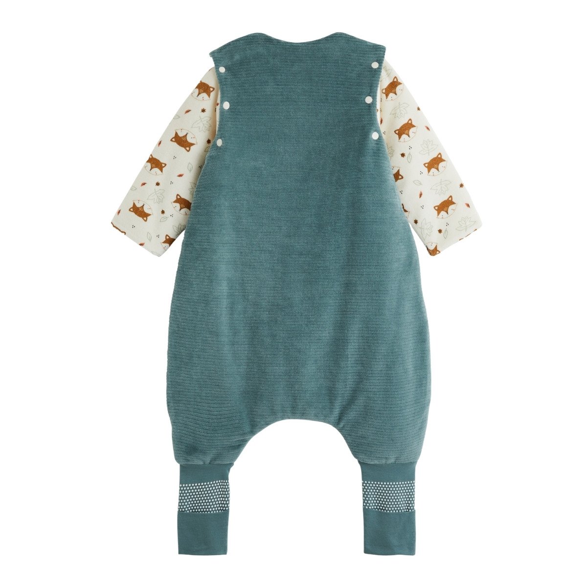 Turbulette TOG 2 en velours avec pieds retroussables et manches amovibles Ginkgo vert, PETIT BEGUIN