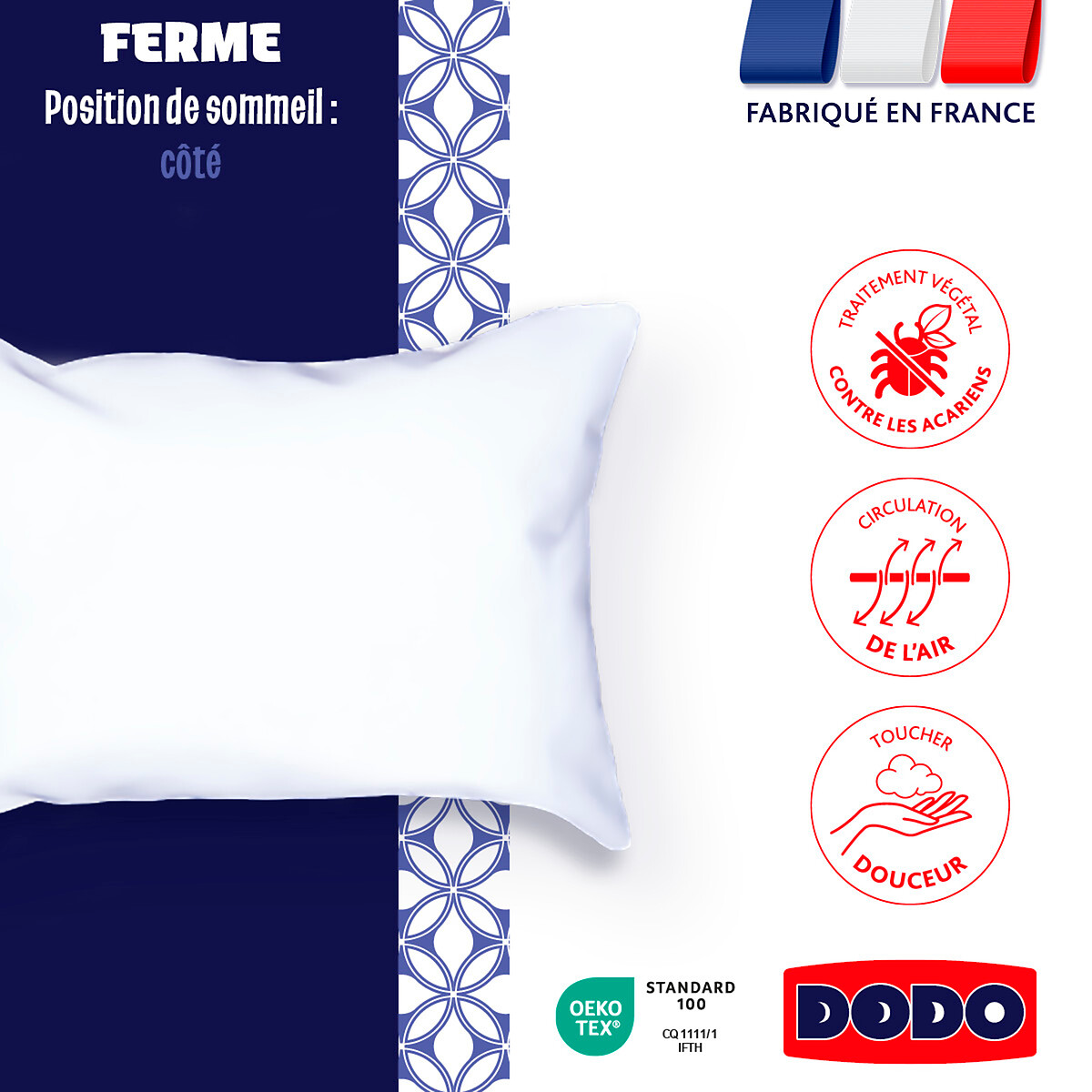 Guanciale FERME - Ultra Morbido & Anti-Acari bianco, DODO