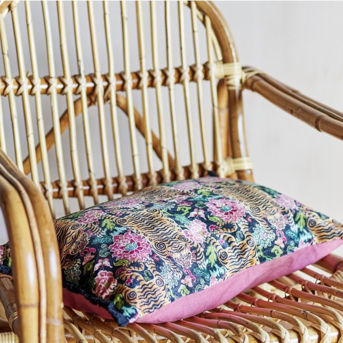 Coussin motif floral tigres LESTER multicolore, BLOOMINGVILLE