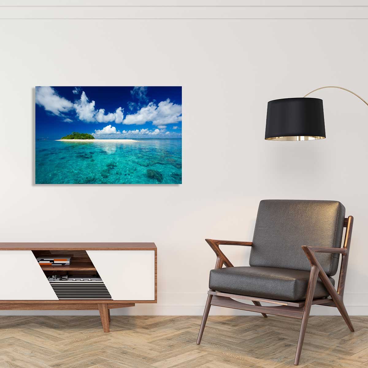 Tableau mer tropical island tableau alu dibond, HEXOA
