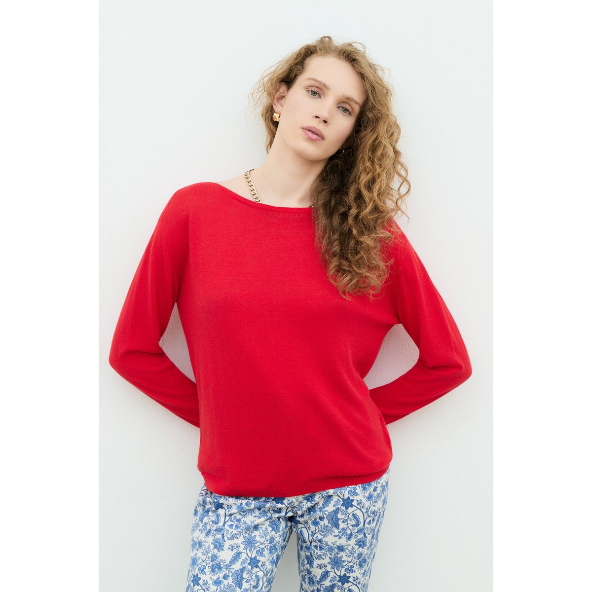 Pull ample lin PULL MCOLOMBE rouge, CAROLL