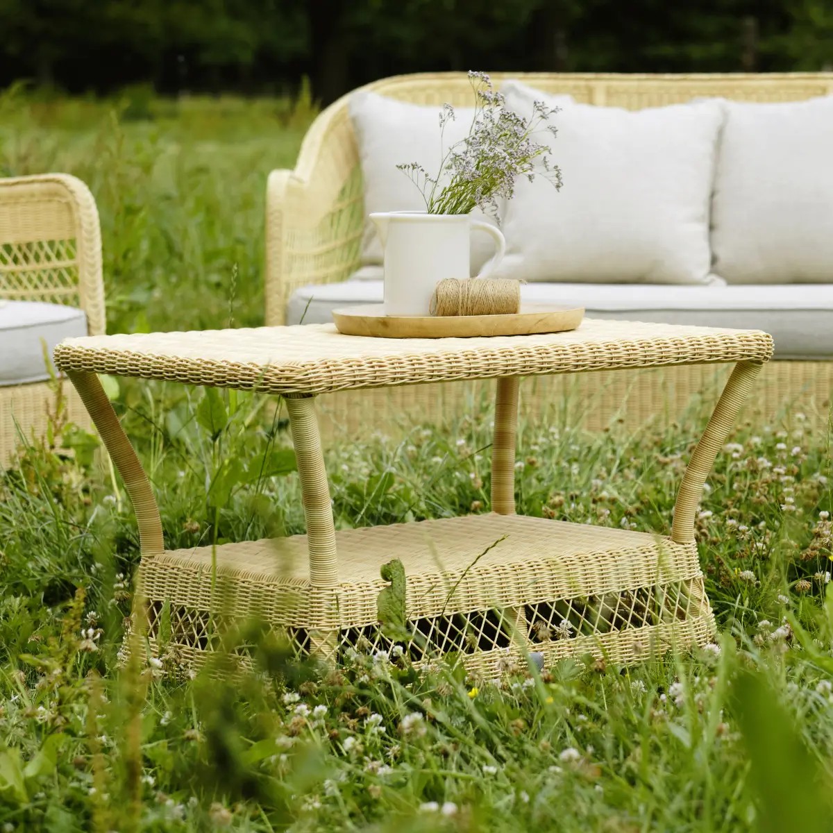 Table basse de jardin rectangulaire BIARRITZ NATUREL beige, KOK