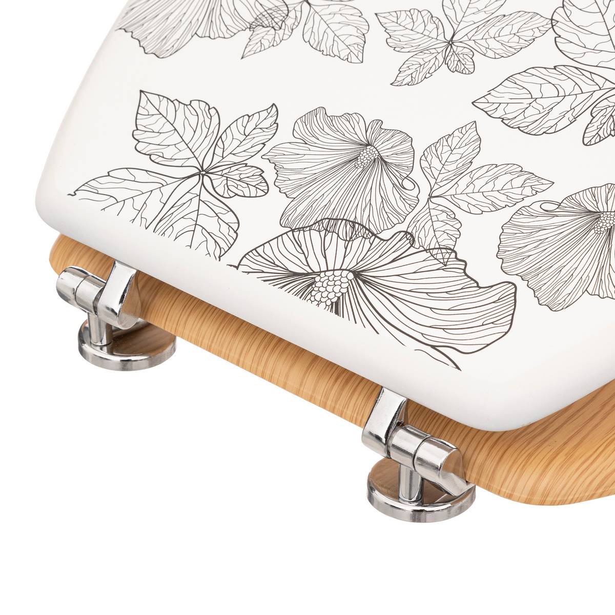 Abattant WC design végétal BLACKFLORA blanc, 5FIVE SIMPLY SMART
