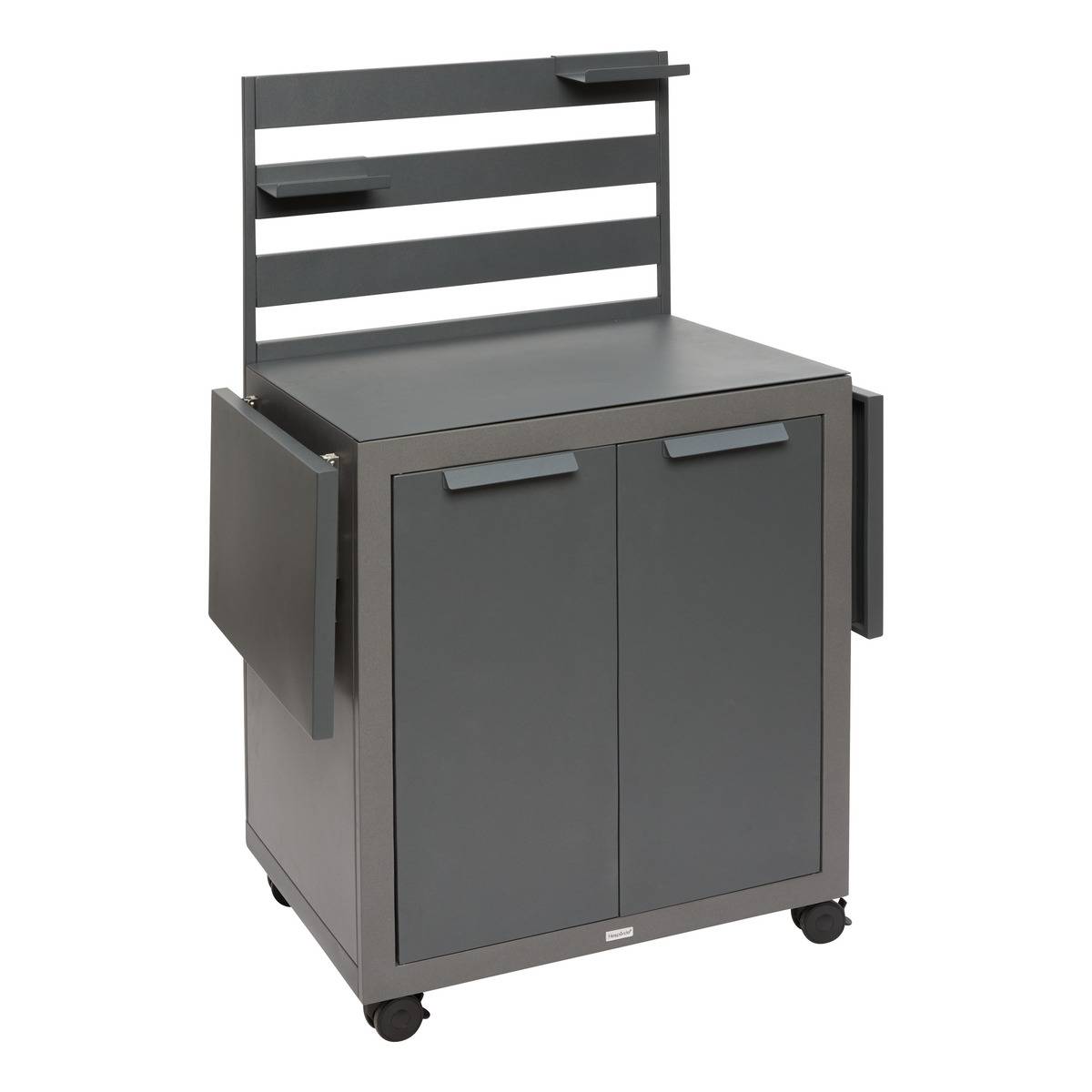 Desserte de jardin 2 portes WHEELY gris graphite, HESPERIDE