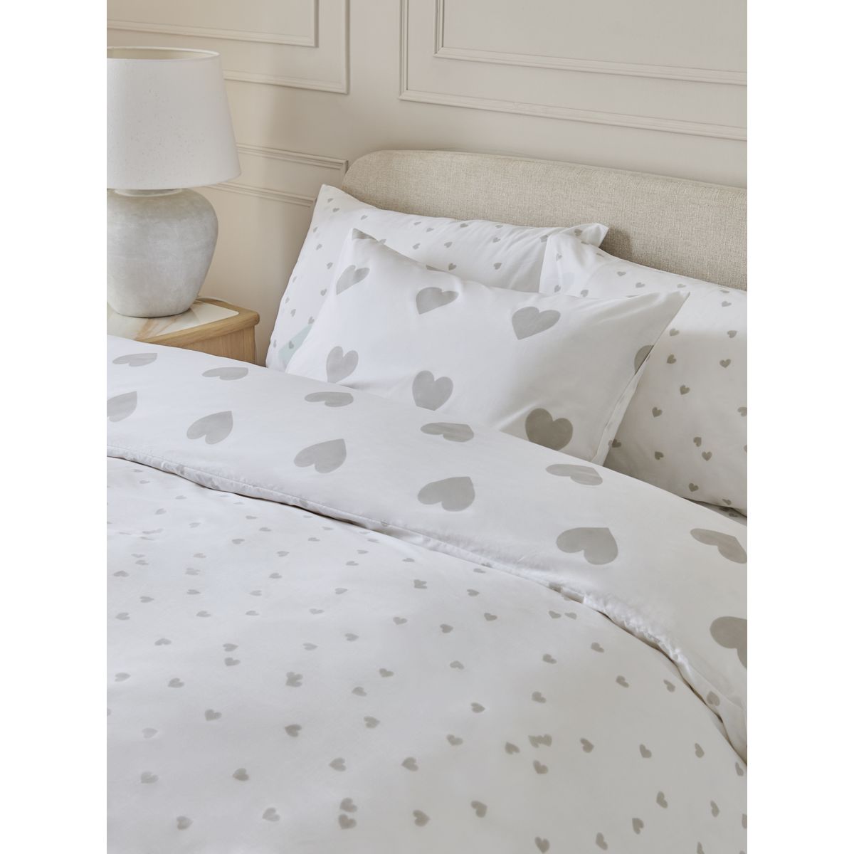 Housse de couette réversible blanc/gris, NEXT
