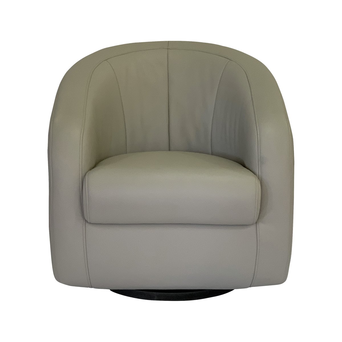 Fauteuil relax pivotant cuir - COLIN perle, CAMIF