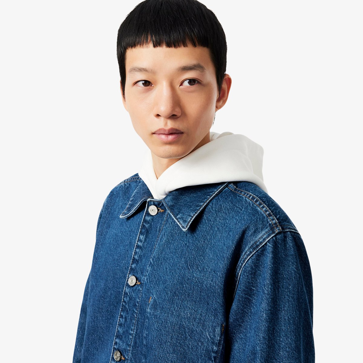 Surchemise denim bleu-mk9, LACOSTE