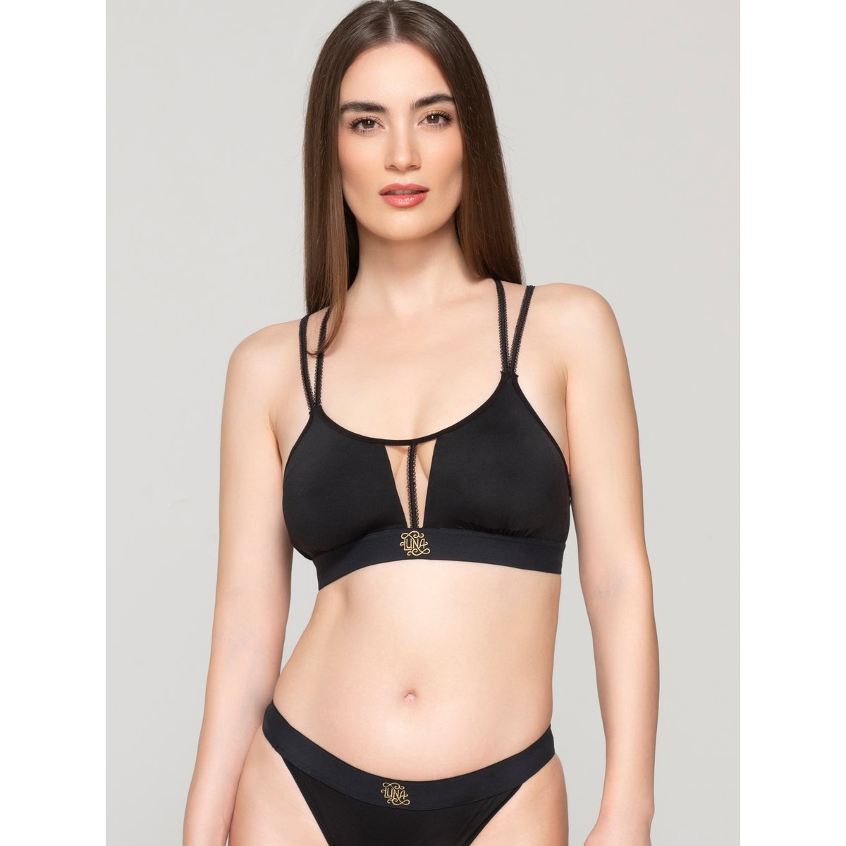Soutien-gorge de sport brassière dos croisé SPLENDID noir, LUNA SPLENDIDA