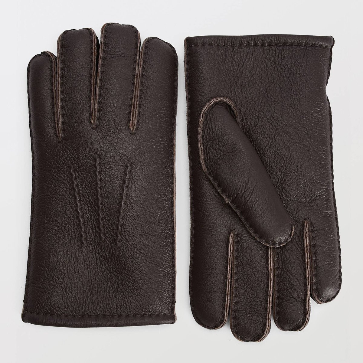 Gants fourrés en cuir arbre, MONOPRIX