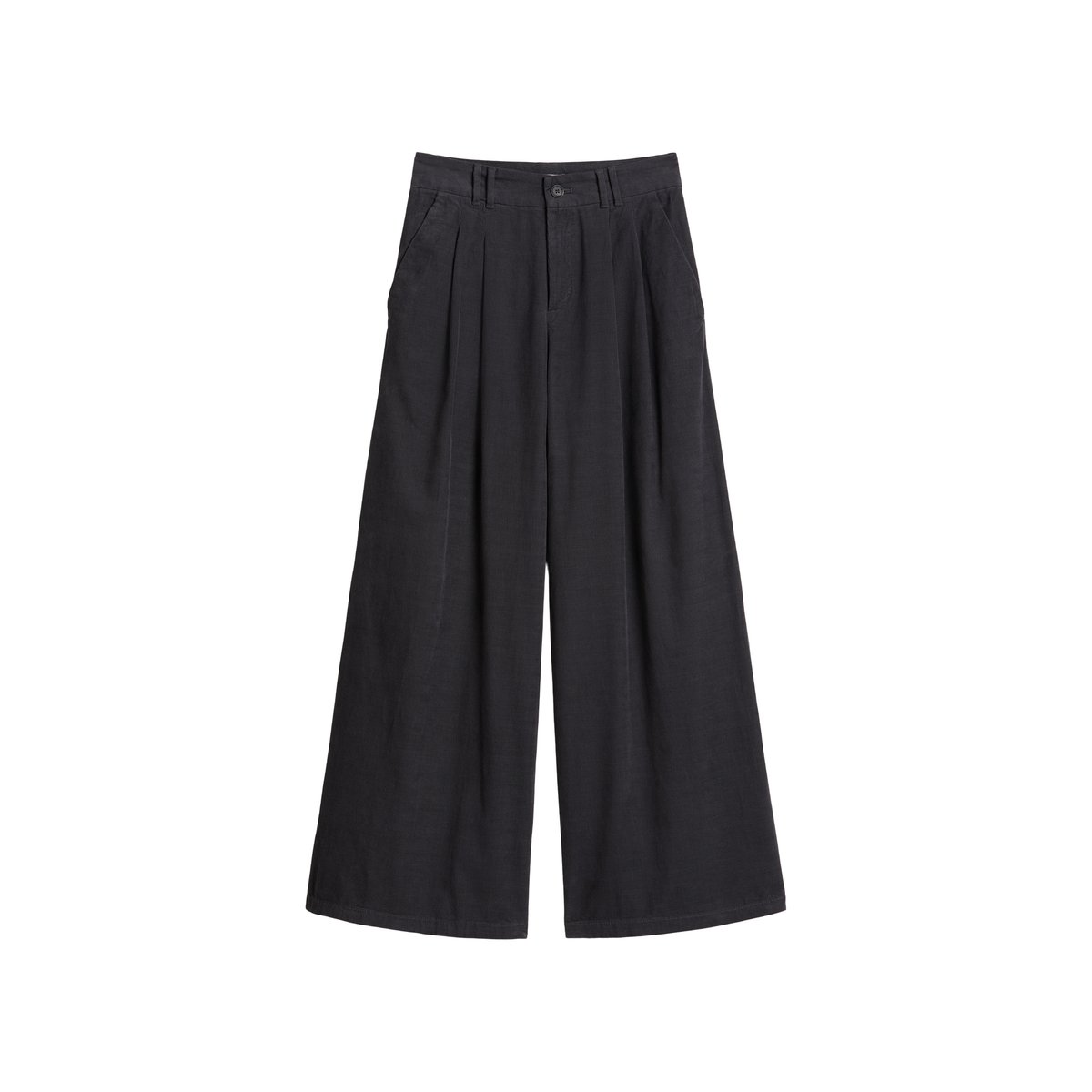 Pantalon en velours côtelé à plis larges en coton biologique gris, MARC O’POLO DENIM