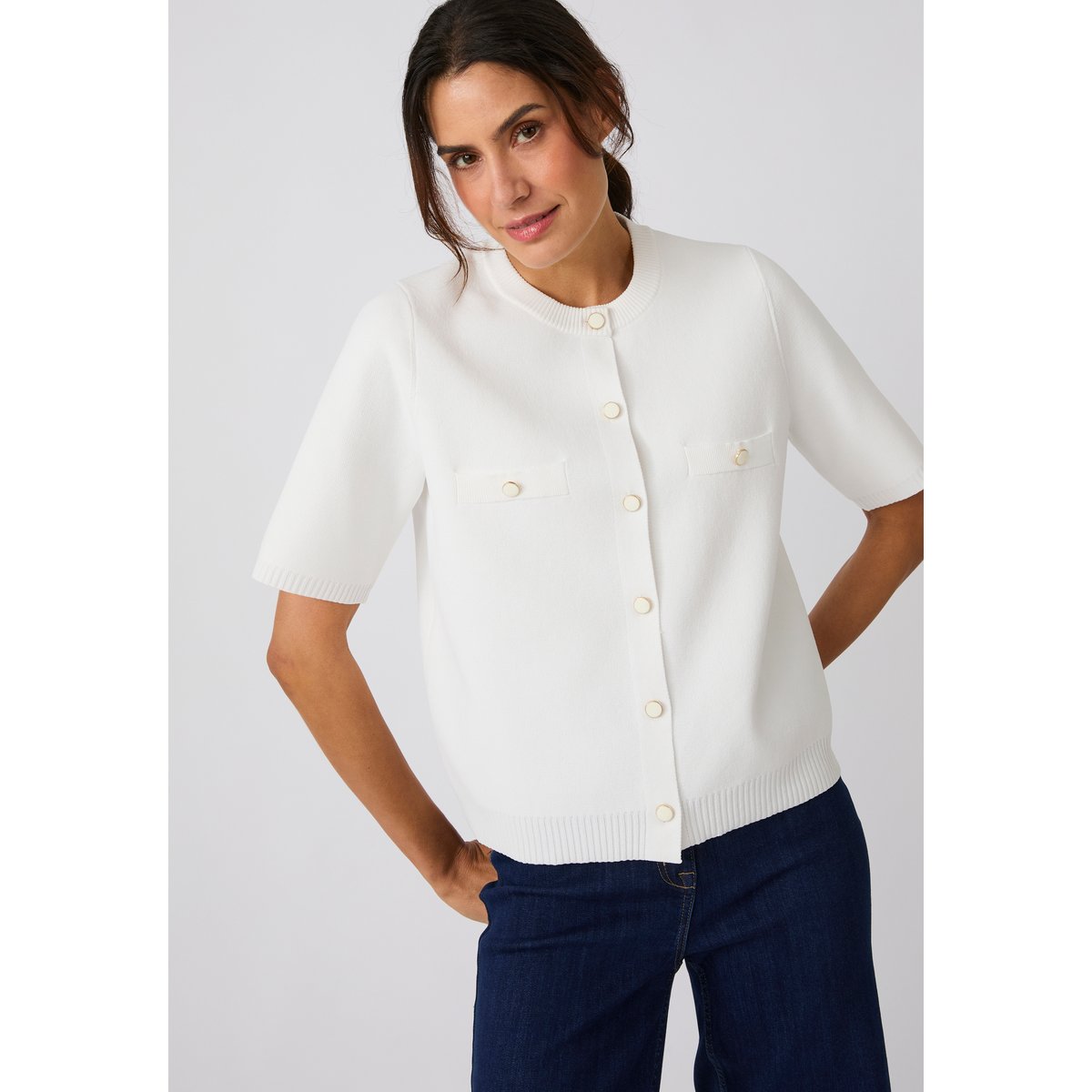 Cardigan maille milano blanc cassé, DAMART