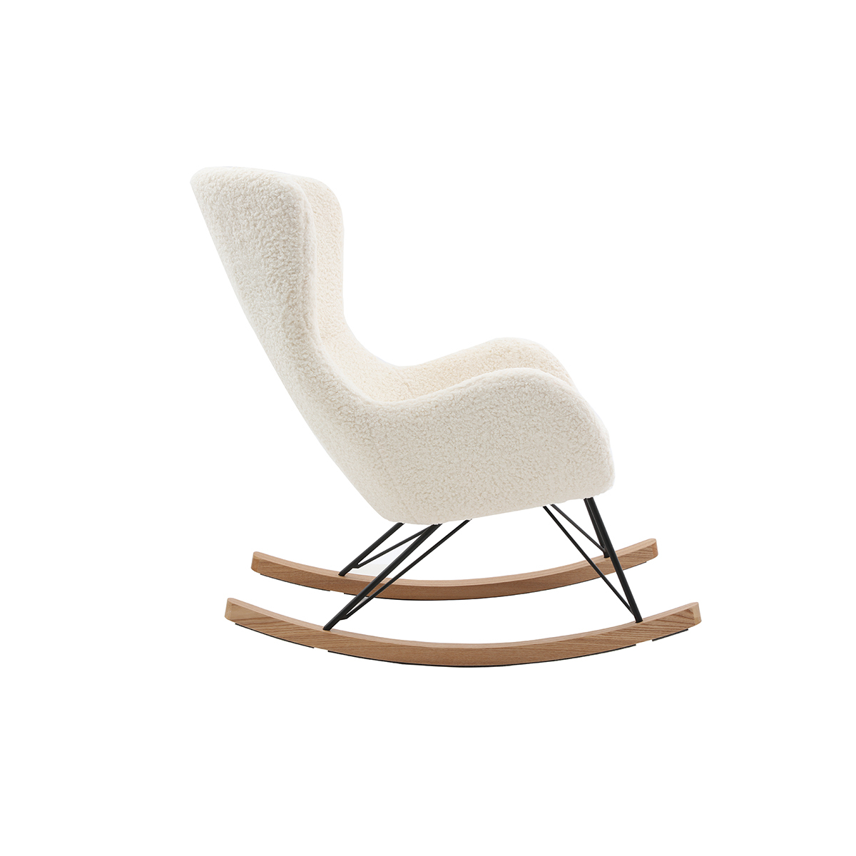 Rocking chair scandinave ESKUA blanc, MILIBOO