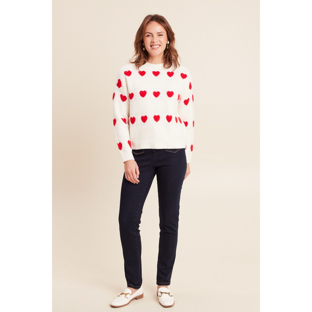 Pull col rond manches longues rouge, BREAL