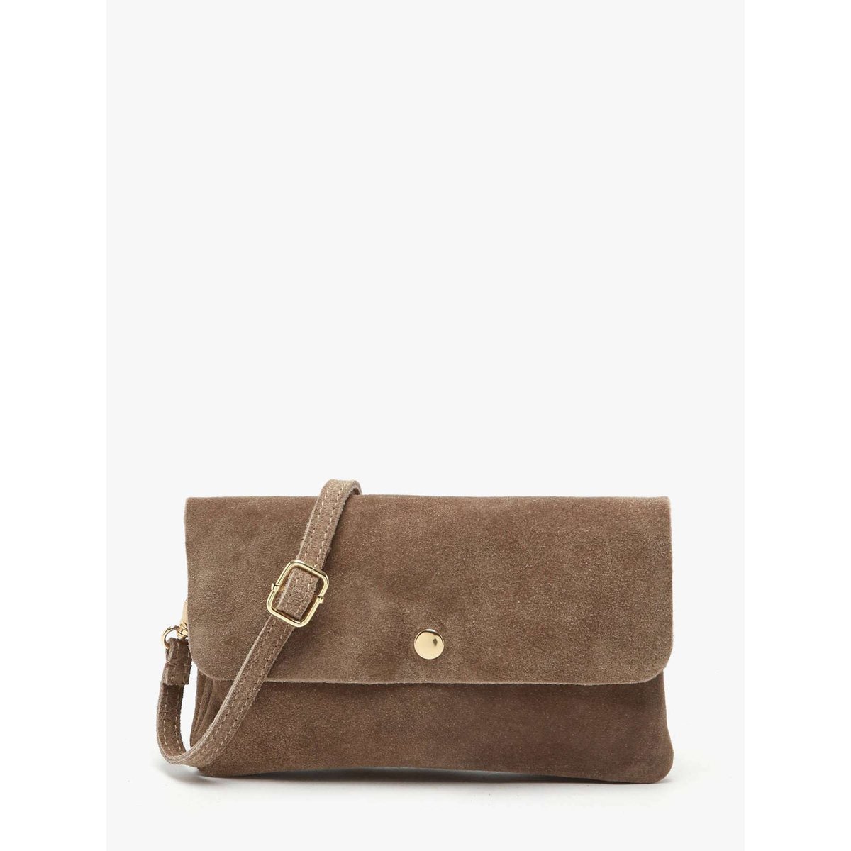 Sac bandoulière Velvet cuir taupe, MILANO