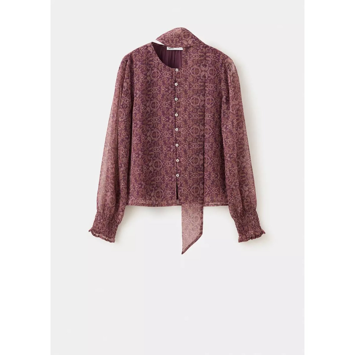 Chemise en mousseline imprimé à fleurs rose, MANGO TEEN